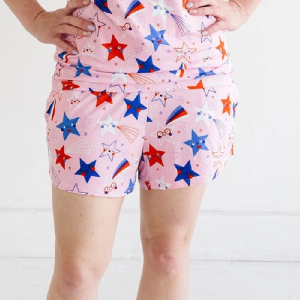 NWT Women’s Little Sleepies Pink Stars and Stripes Bamboo Pajama Shorts - Large